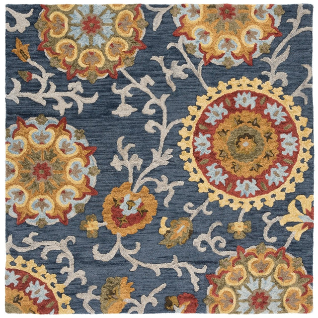 Safavieh Blossom Blm401N Navy/Multi Rug.