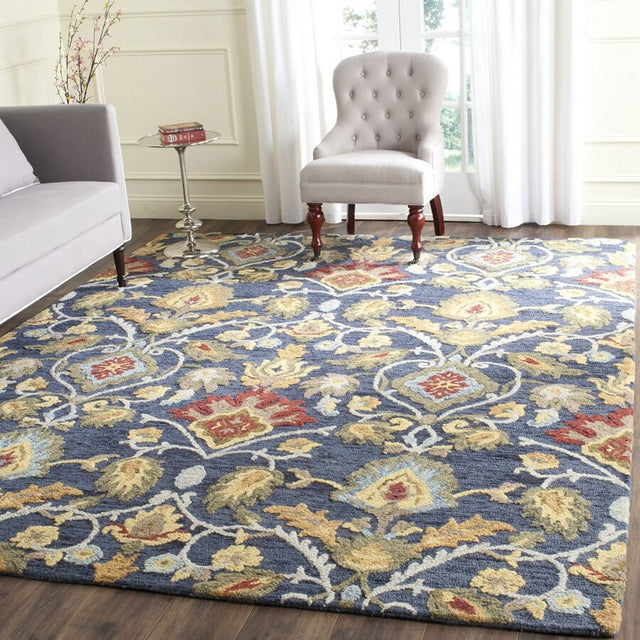 Safavieh Blossom Blm402A Navy/Multi Rug.