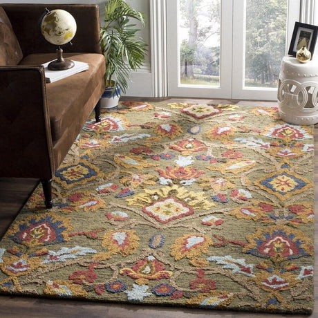 Safavieh Blossom Blm402B Green/Multi Rug.