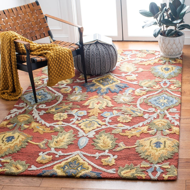 Safavieh Blossom Blm402Q Red/Multi Rug.