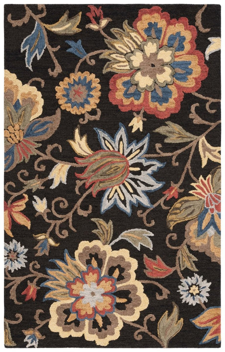 Safavieh Blossom Blm404Z Black/Yellow Rug.