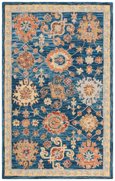 Safavieh Blossom Blm407N Navy/Brown Rug.