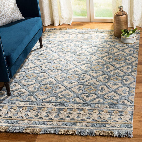 Safavieh Blossom Blm420A Light Beige / Blue Rugs - Safavieh - blm420a - 4