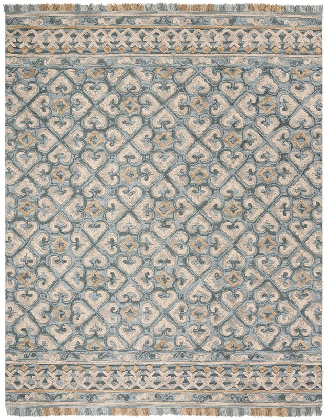 Safavieh Blossom Blm420A Light Beige / Blue Rugs.