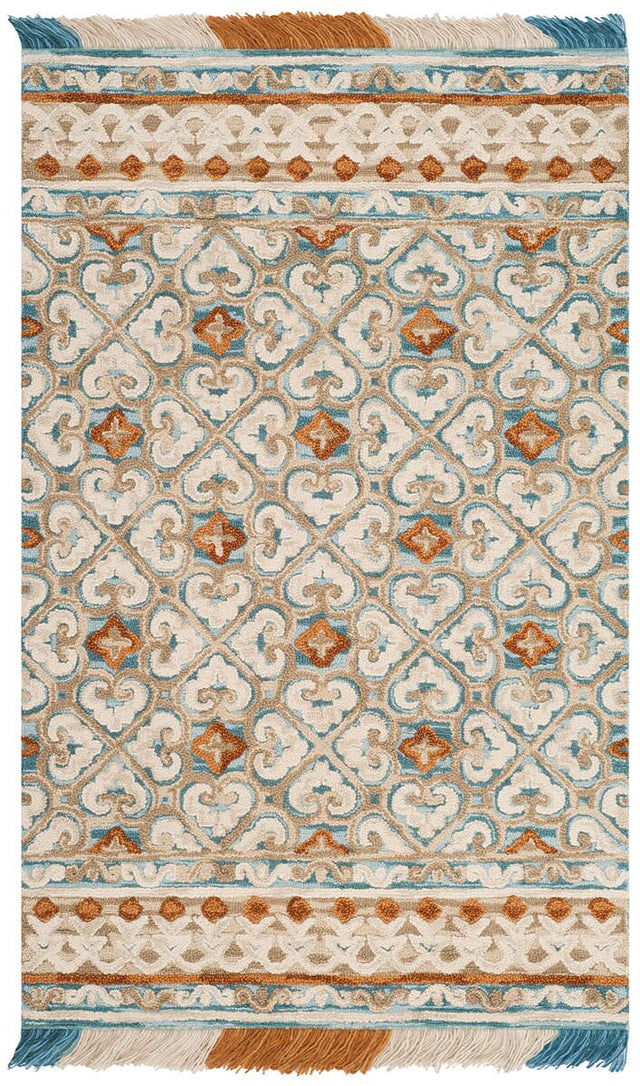 Safavieh Blossom Blm420B Ivory / Blue Rugs.