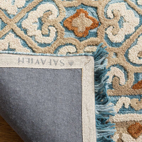 Safavieh Blossom Blm420B Ivory / Blue Rugs - Safavieh - blm420b - 4