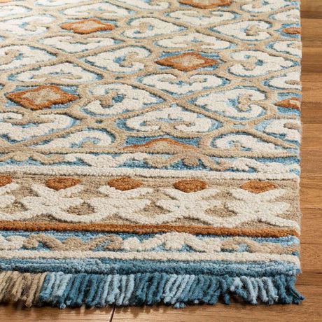 Safavieh Blossom Blm420B Ivory / Blue Rugs - Safavieh - blm420b - 4