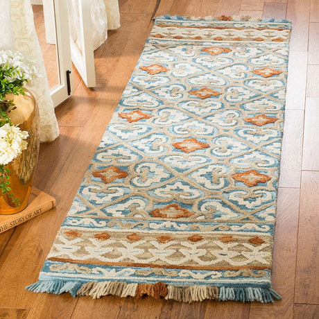 Safavieh Blossom Blm420B Ivory / Blue Rugs - Safavieh - blm420b - 6sq