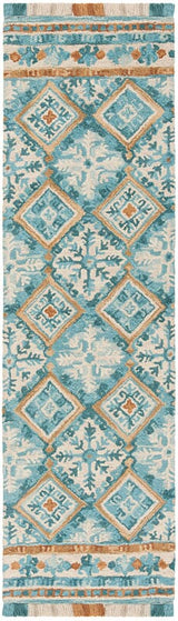 Safavieh Blossom Blm421B Ivory / Teal Rugs.