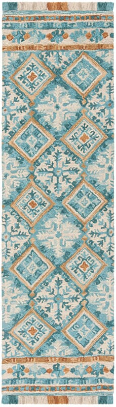 Safavieh Blossom Blm421B Ivory / Teal Rugs - Safavieh - blm421b - 28