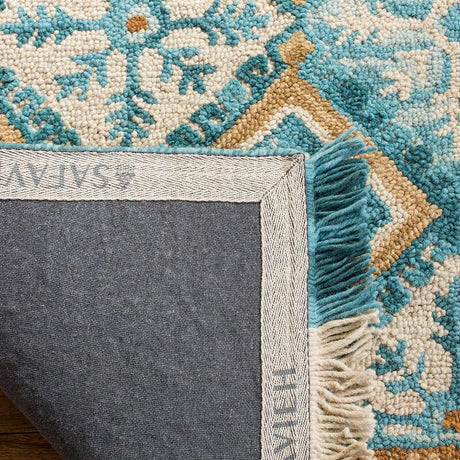 Safavieh Blossom Blm421B Ivory / Teal Rugs - Safavieh - blm421b - 4