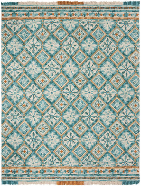 Safavieh Blossom Blm421B Ivory / Teal Rugs - Safavieh - blm421b - 6r