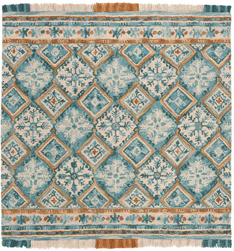 Safavieh Blossom Blm421B Ivory / Teal Rugs - Safavieh - blm421b - 6sq