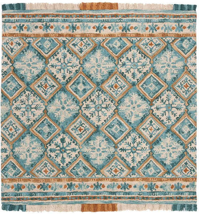 Safavieh Blossom Blm421B Ivory / Teal Rugs.