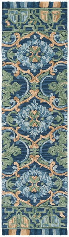 Safavieh Blossom Blm422A Navy/Green Rug.