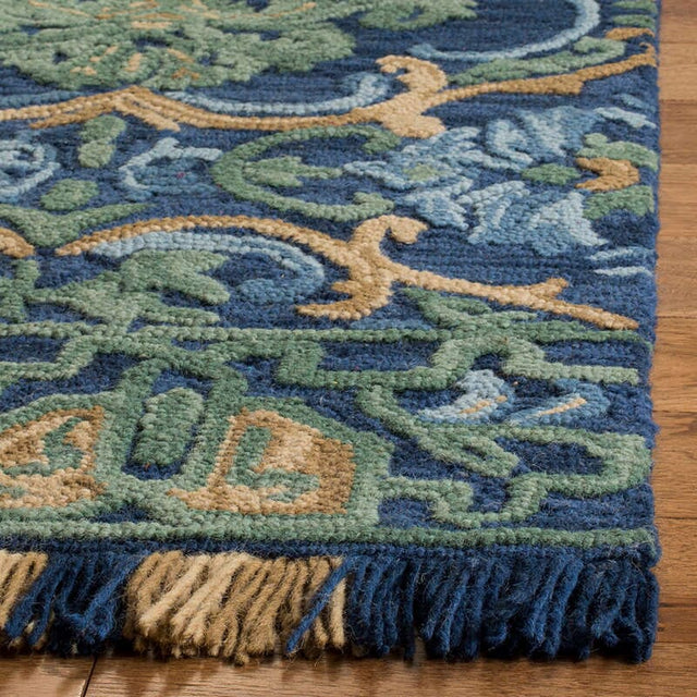 Safavieh Blossom Blm422A Navy/Green Rug.