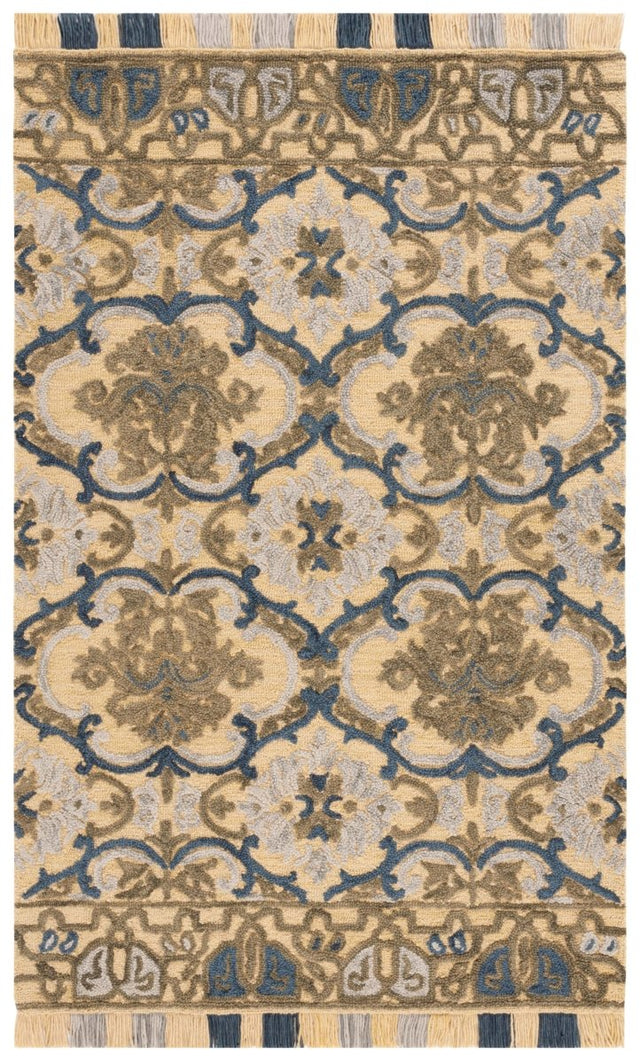 Safavieh Blossom Blm422D Gold/Blue Rug.