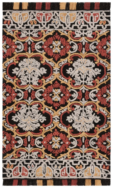 Safavieh Blossom Blm422H Charcoal/Red Rug - Safavieh - blm422h - 3