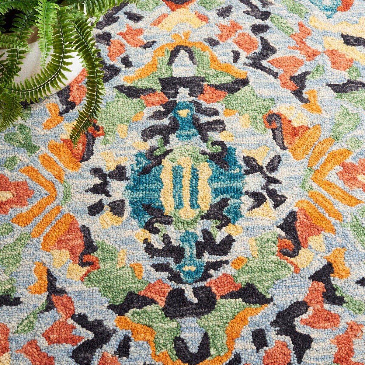 Safavieh Blossom Blm452A Blue/Multi Rug - blm452a-4r