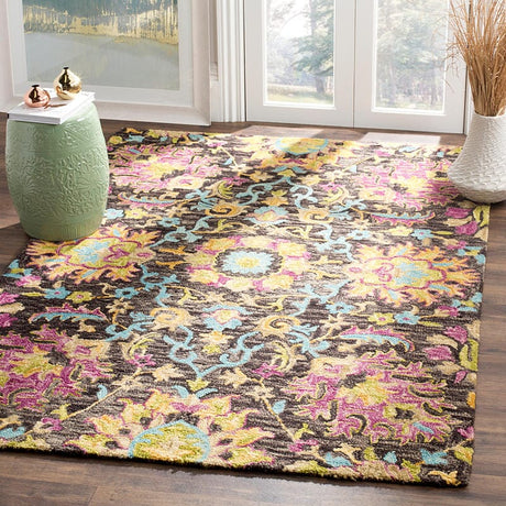 Safavieh Blossom Blm455A Charcoal / Multi Rugs - Safavieh - blm455a - 2