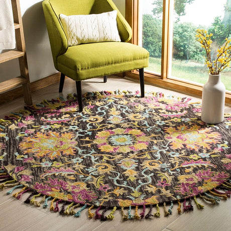 Safavieh Blossom Blm455A Charcoal / Multi Rugs - Safavieh - blm455a - 6r