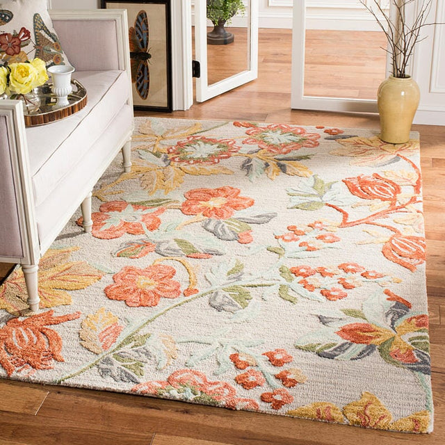 Safavieh Blossom Blm458F Grey/Red Rug.