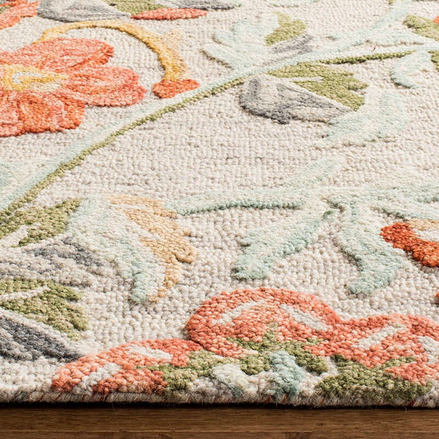 Safavieh Blossom Blm458F Grey/Red Rug.