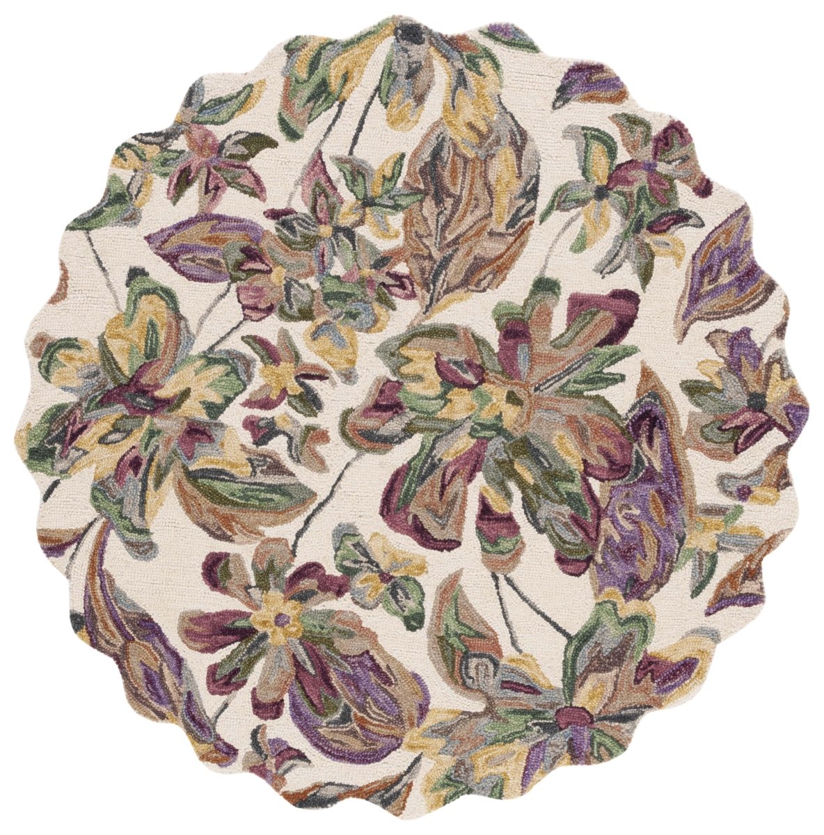 Safavieh Blossom Blm461A Ivory/Plum Rug.