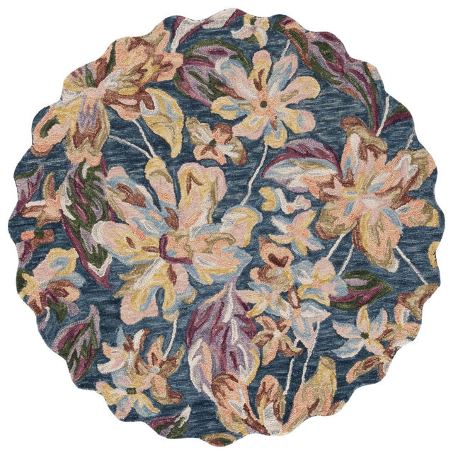 Safavieh Blossom Blm461M Blue/Gold Rug.