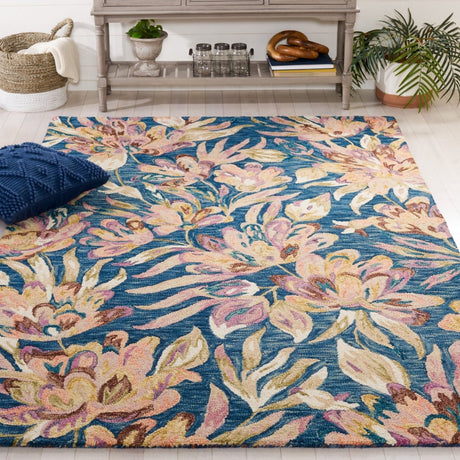 Safavieh Blossom Blm462M Blue/Plum Rug.