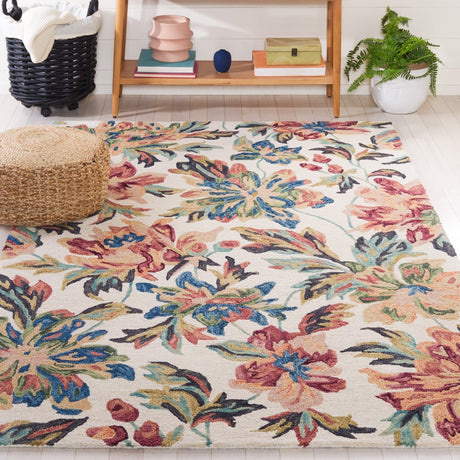 Safavieh Blossom Blm467A Ivory/Plum Rug.