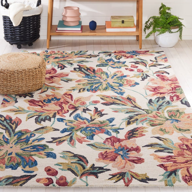 Safavieh Blossom Blm467A Ivory/Plum Rug.