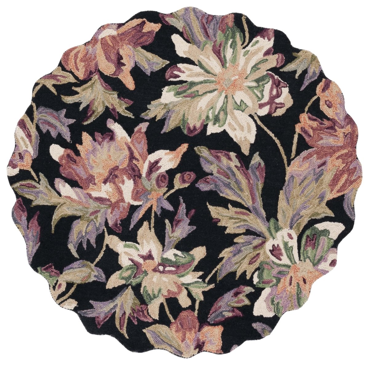 Safavieh Blossom Blm467Z Black/Plum Rug.