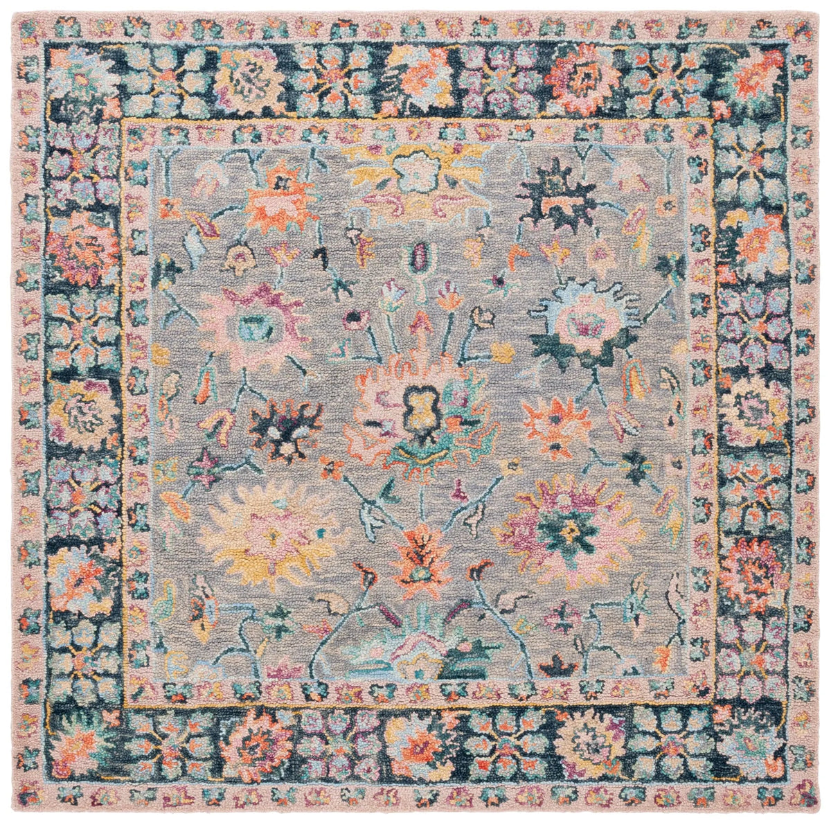 Safavieh Blossom 5'-0" x 5'-0" Rug in Grey / Pink