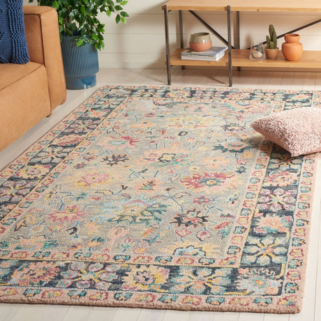 Safavieh Blossom Blm468F Grey/Pink Rug.