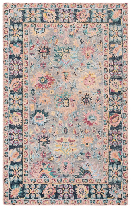 Safavieh Blossom Blm468F Grey/Pink Rug.