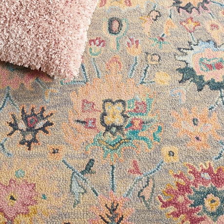 Safavieh Blossom Blm468F Grey/Pink Rug.