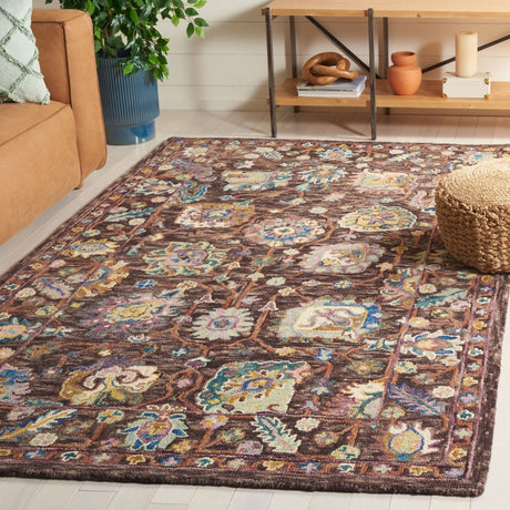 Safavieh Blossom Blm469H Charcoal/Lavender Rug.