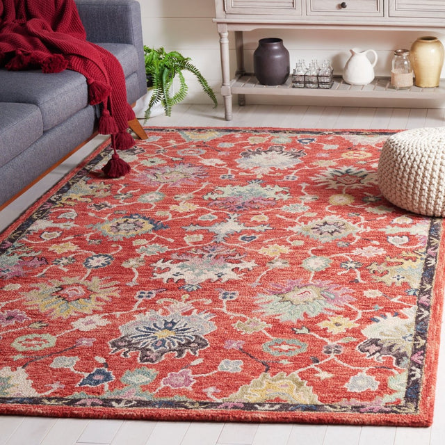 Safavieh Blossom Blm470Q Red/Ivory Rug.