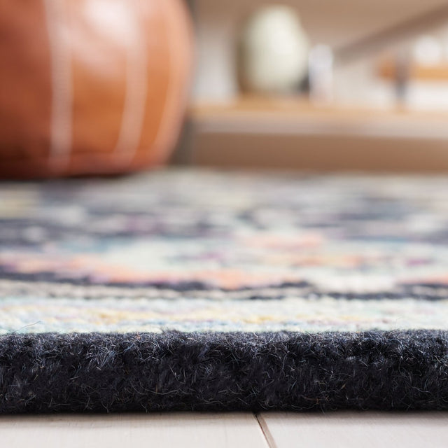 Safavieh Blossom Blm473Z Black/Blue Rug.