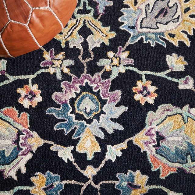 Safavieh Blossom Blm473Z Black/Blue Rug.