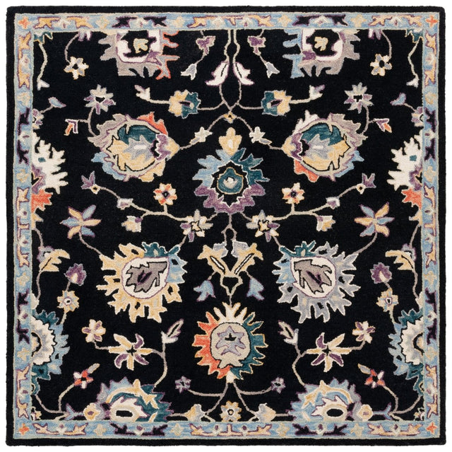 Safavieh Blossom Blm473Z Black/Blue Rug.