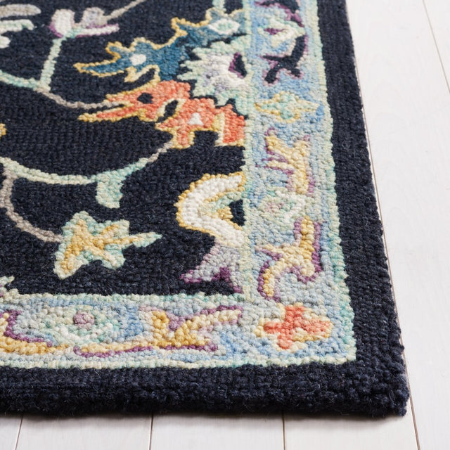 Safavieh Blossom Blm473Z Black/Blue Rug.