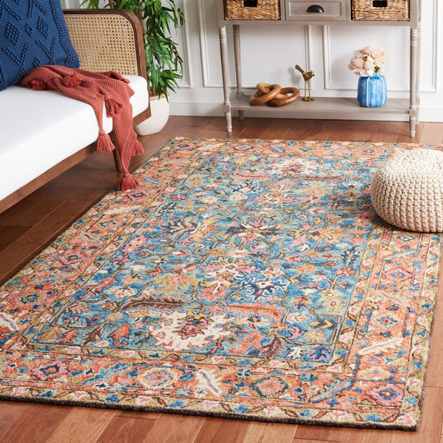 Safavieh Blossom Blm474M Blue/Rust Rug.