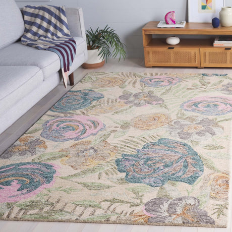 Safavieh Blossom Blm553Y Green/Pink Rug - Safavieh - blm553y - 3