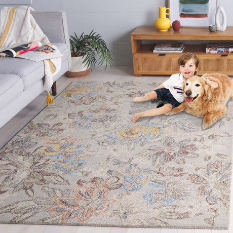 Safavieh Blossom Blm556F Grey/Blue Rug - Safavieh - blm556f - 3