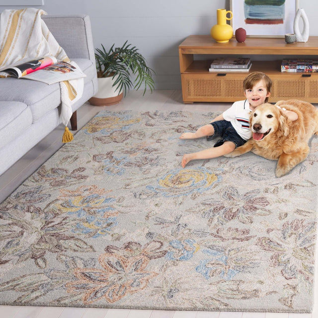 Safavieh Blossom Blm556F Grey/Blue Rug.