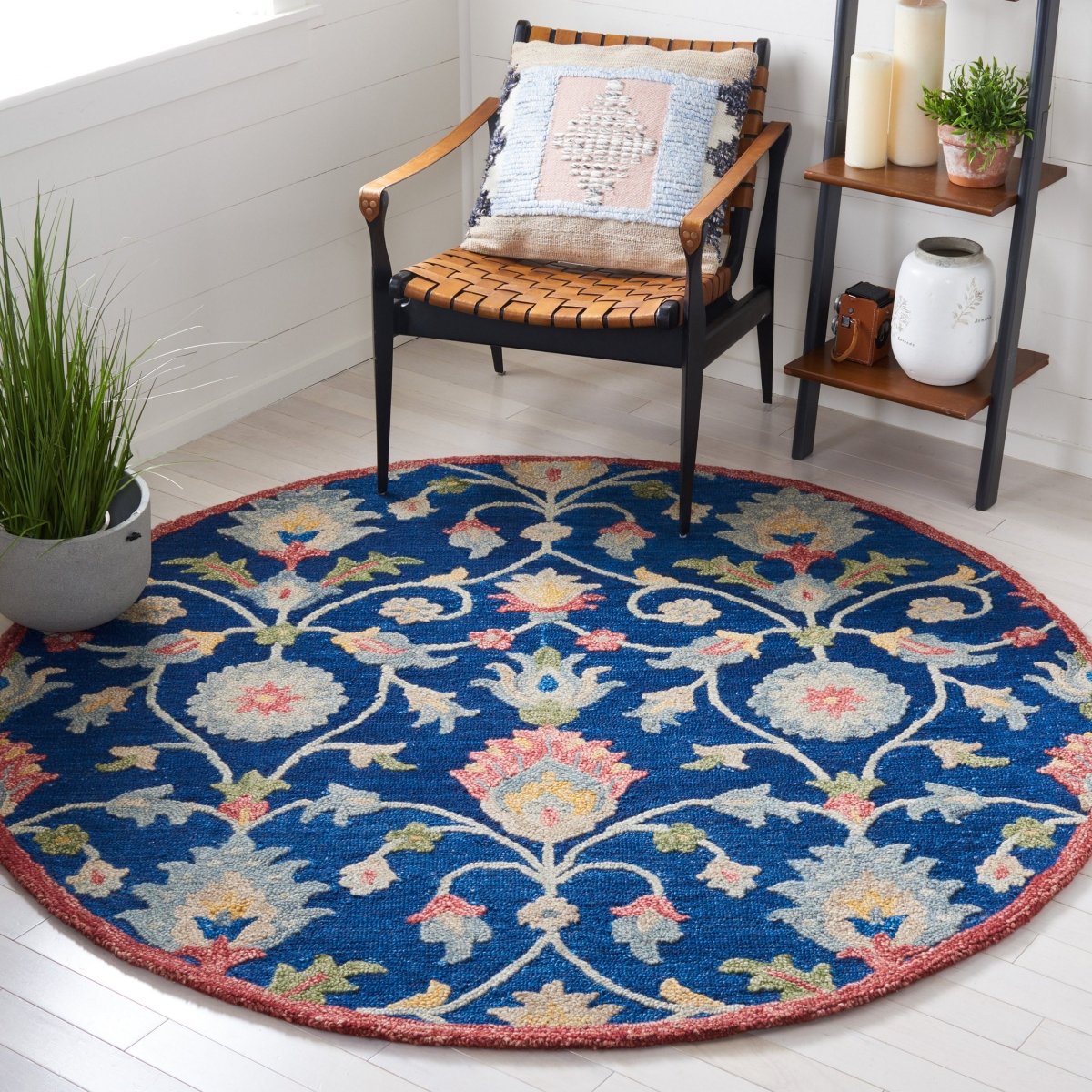 Safavieh Blossom Blm562M Blue/Rust Rug.