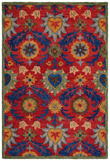 Safavieh Blossom Blm563Q Red/Blue Rug.
