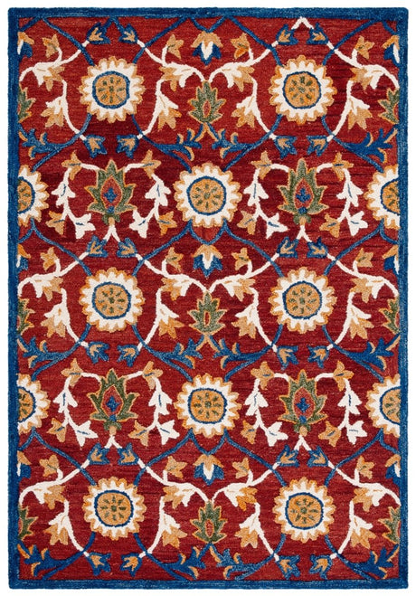 Safavieh Blossom Blm564P Rust/Blue Rug.